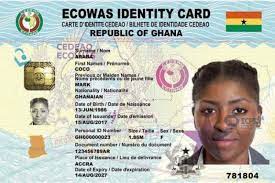 Ghana National ID Card Ecowas sample pic