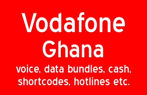 Vodafone Ghana shortcodes voice data bundles, casg etc.